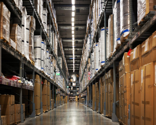 warehouse stock rack with box and package warehouse stock rack with box and package in logistic industry background